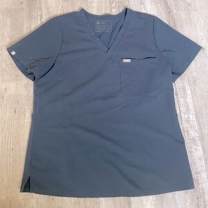Figs Technical Collection Navy Blue Scrub Top Size Large